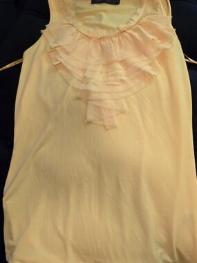 The Limited Yellow Ruffle Front Tank